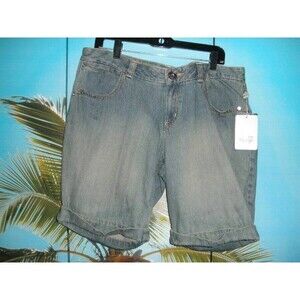 NEW by METRO 7, CUFFED DENIM BERMUDA SHORTS, WOMEN SIZE 16